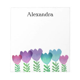 Bloco De Notas Bonito Colorida Aquarela Personalizada Floral