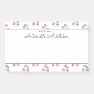 Bloco De Notas Bonito cor-de-rosa com Aquarela Floral Personaliza