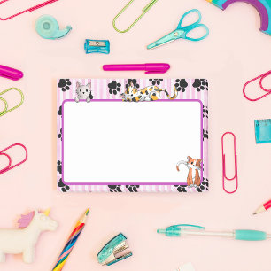 Bloco De Notas Bonito Cor rosa com patas gatinhos bonitos de 4" x