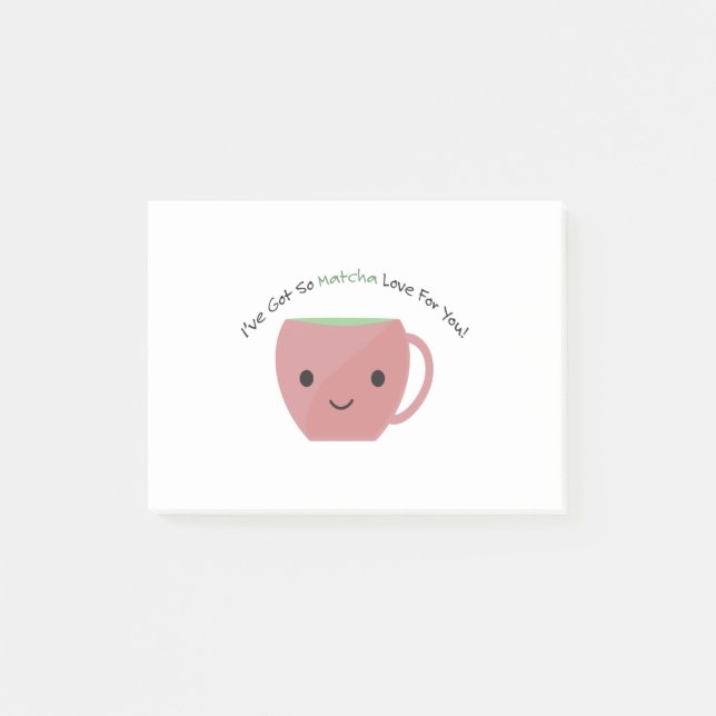 Bloco De Notas Bonito e Engraçado Tão Amado de Matcha (Frente)