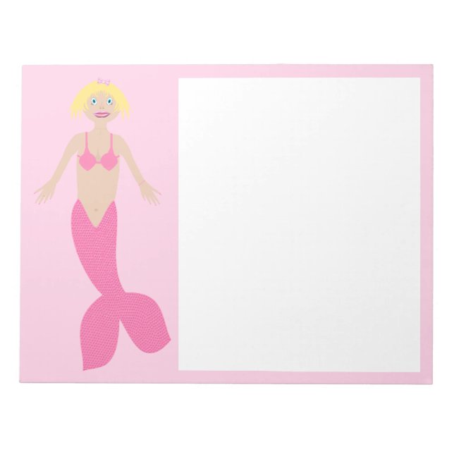 Bloco De Notas Bonito fantasia rosa Sereia (Frente)