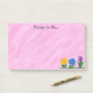 Bloco De Notas Bonito Florais Cor-de-Rosa Personalizados Postam A