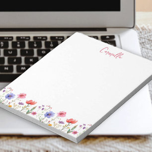 Bloco De Notas Bonito Floral Colorida Personalizado