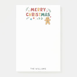 Bloco De Notas Bonito Gingerpão Homem Feliz Natal