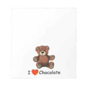 Bloco De Notas Bonito I Coração (Amor) Chocolate Urso de Teddy