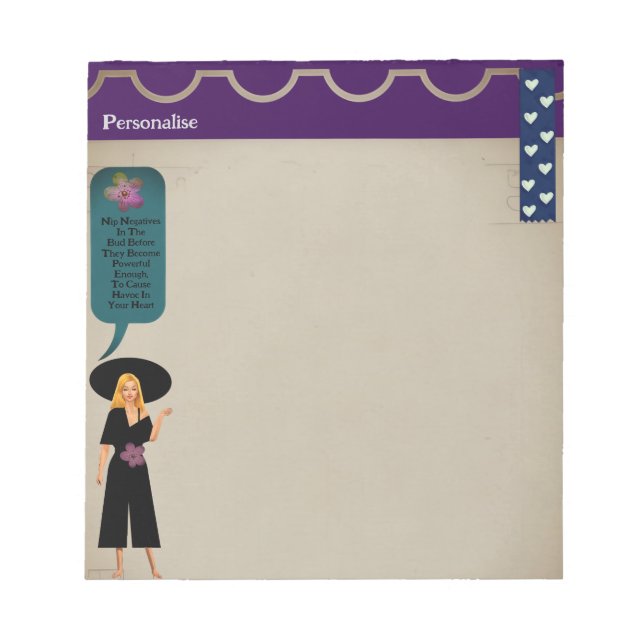 Bloco De Notas Bonito Lady Inspiration Cote Scrapbook (Frente)