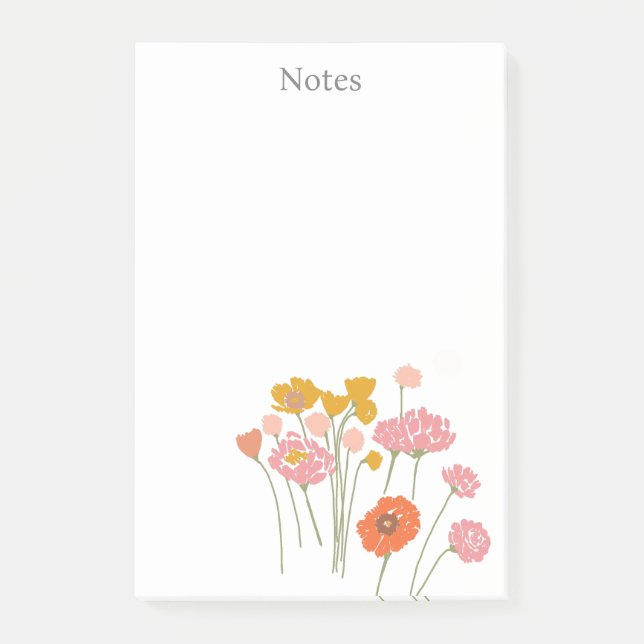 Bloco De Notas Bonito Moderno Floral (Frente)