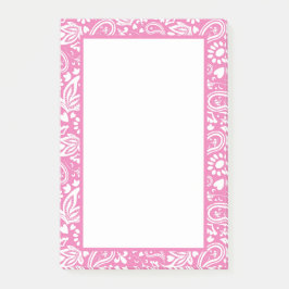 Bloco De Notas Bonito padrão de Paisley rosa e branco