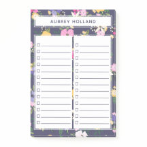 Bonito Padrão Floral Roxo Púrpura para Listas de T