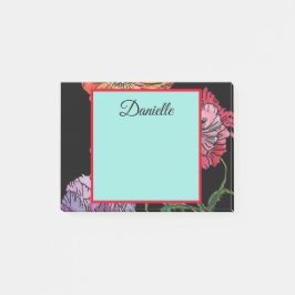 Bloco De Notas Bonito papagaios na pintura a cores negras