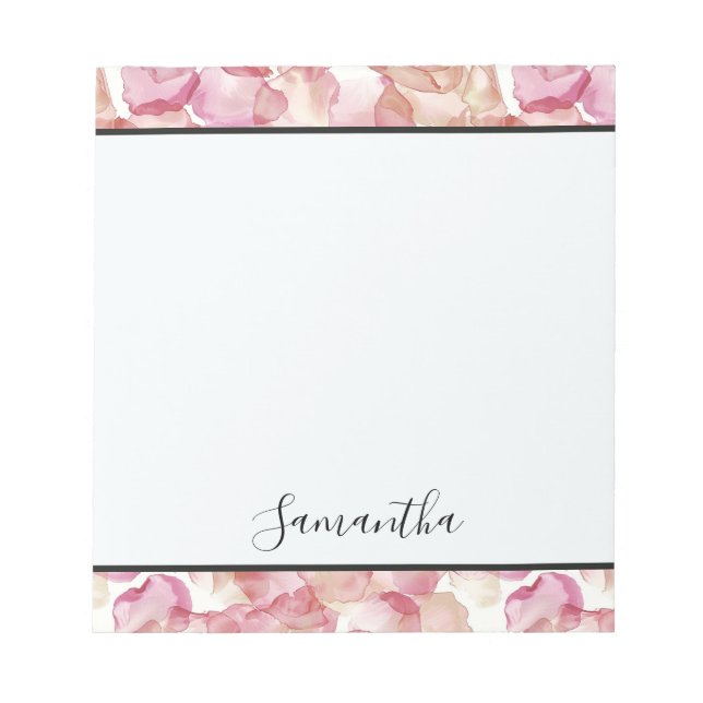 Bloco De Notas Bonito Pérolas Rosa Rosa Rosa (Frente)