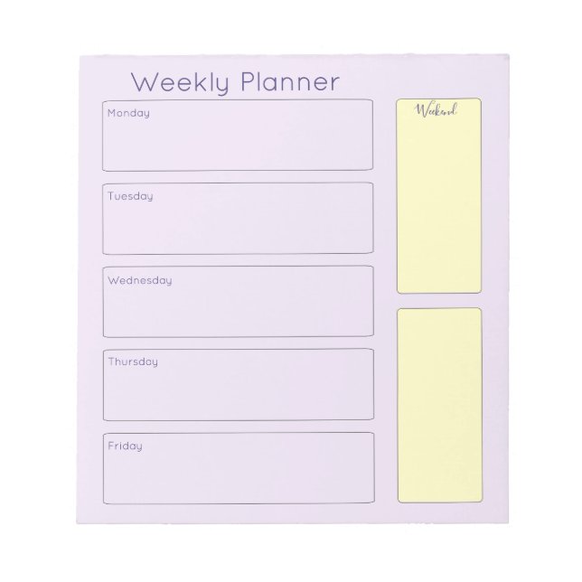 Bloco De Notas Bonito Planejador Semanal Púrpura (Frente)