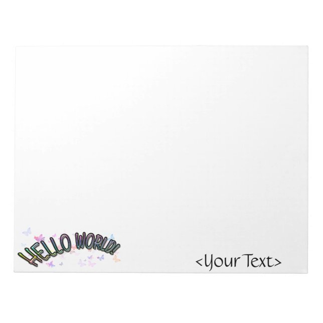 Bloco De Notas Bonito Rainbow Hello World (Frente)