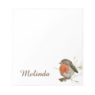 Bloco De Notas Bonito Red Robin Vermelho