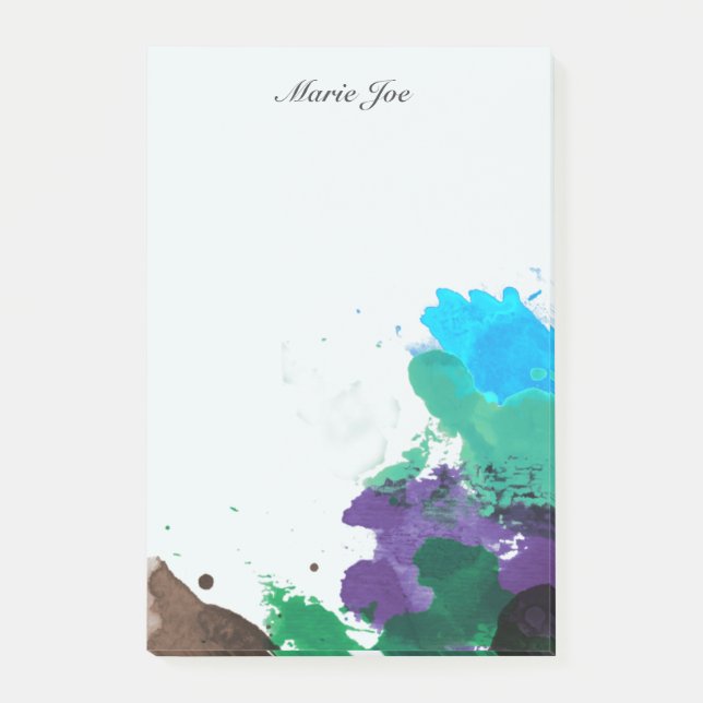 Bloco De Notas Bonito Watercolor Confetti Splatter Boarder (Frente)