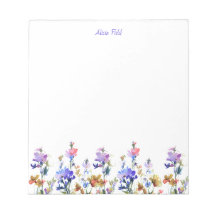 Bonito Watercolor Flores Selvagens | seu nome
