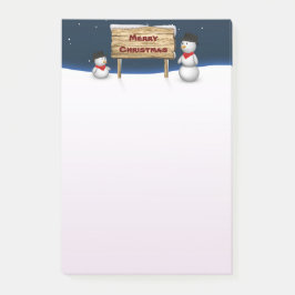 Bloco De Notas Bonitos Snowmen desejando Feliz Natal