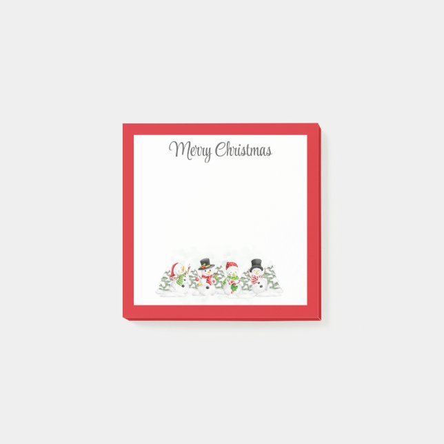 Bloco De Notas Bons Homens de Neve de Natal (Frente)