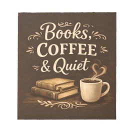 Bloco De Notas Books, Coffee & Quiet – Dark Academia Book Lover