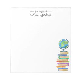 Bloco De Notas Bookworm de classe mundial | Professor de jardim d