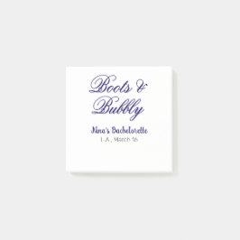 Bloco De Notas Boots & Bubble bachelorette party name purpleplace