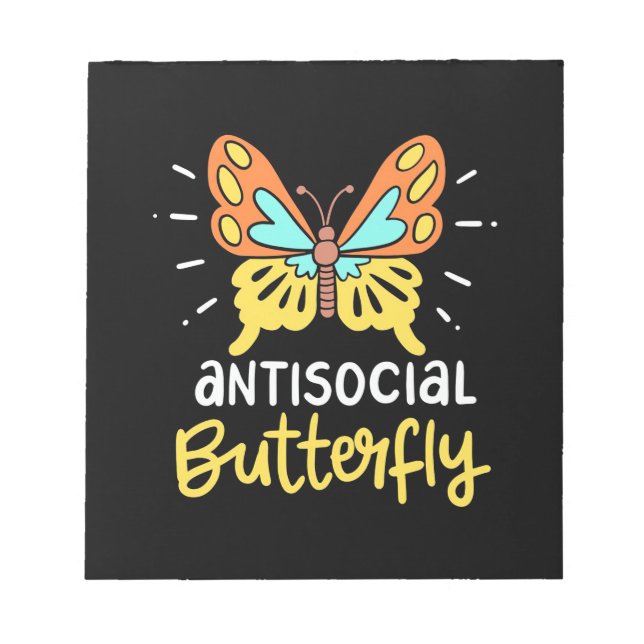 Bloco De Notas Borboleta antissocial (Frente)
