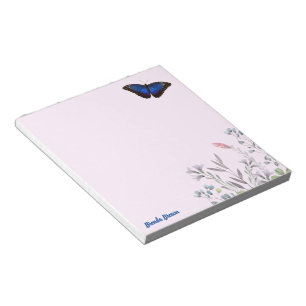Bloco De Notas Borboleta Azul Morpho Personalizada Lilac