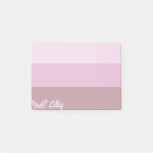Bloco De Notas Borboleta com risca roxa rosa personalizada