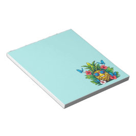 Bloco De Notas Borboleta de Abacaxi Blooming Hibiscus