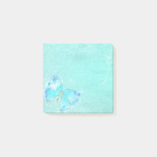 Bloco De Notas Borboleta de Aquarela Azul Pastel