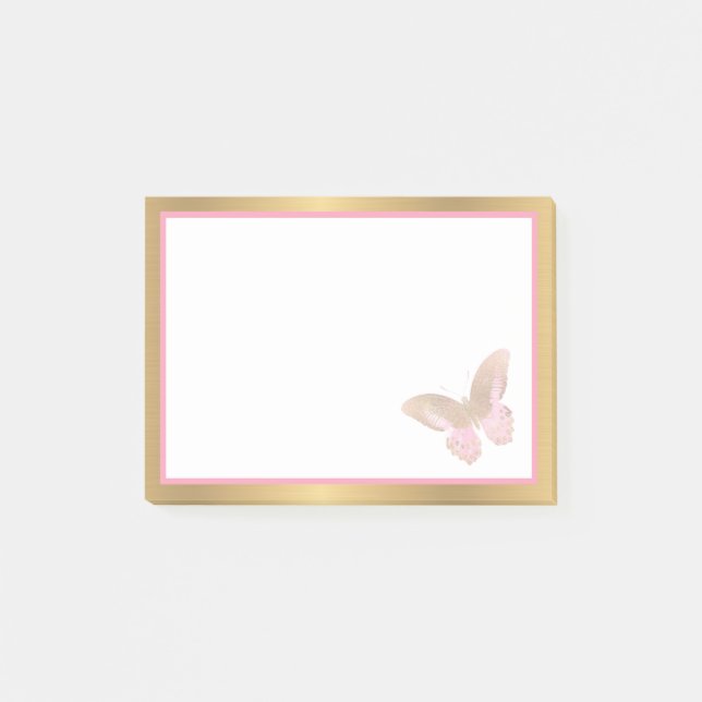 Bloco De Notas Borboleta Dourada 4x3 (Frente)