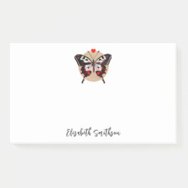 Bloco De Notas Borboleta E Corações Adicione Nome Da Vintagem Cut