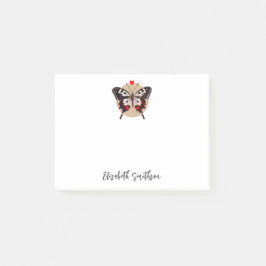 Bloco De Notas Borboleta E Corações Adicione Nome Da Vintagem Cut