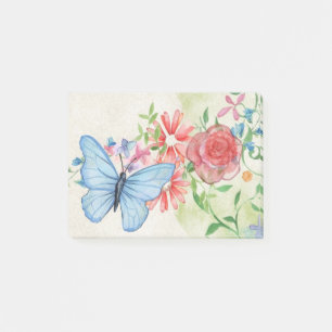 Bloco De Notas Borboleta E Flores