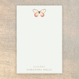 Bloco De Notas Borboleta Elegante Boho Personalizada