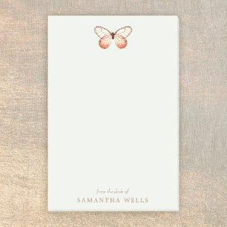 Bloco De Notas Borboleta Elegante Boho Personalizada
