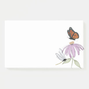 Bloco De Notas Borboleta Elegante e vazio de Na moda de Flor Roxo