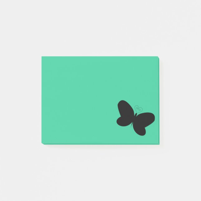 Bloco De Notas Borboleta em Posto Verde Nota (Frente)