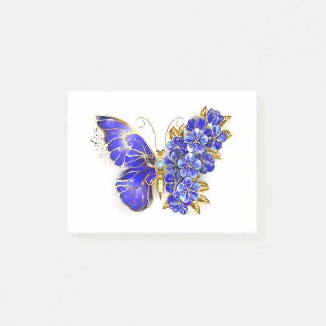 Bloco De Notas Borboleta Flor Sapphire (Frente)