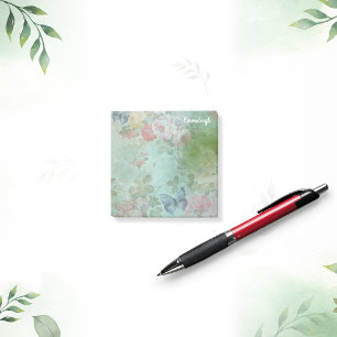 Bloco De Notas Borboleta Floral Aquarela Monograma de Mistura de