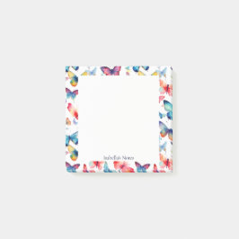 Bloco De Notas Borboleta Fofa Colorida Aquarela Personalizada