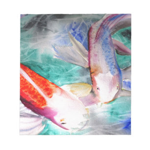 Bloco De Notas Borboleta Koi aquarela Japonês Peixe Art