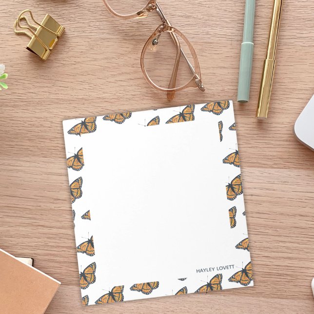 Bloco De Notas Borboleta Monarca Adicionar Seu Nome Bloco De Nota (Criador carregado)