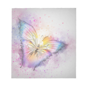 Bloco De Notas Borboleta Pastel