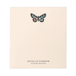 Bloco De Notas Borboleta Pastel Peach Watercolor Logo