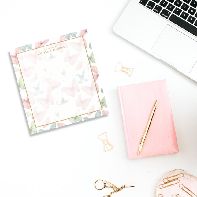 Bloco De Notas Borboleta Pastel Personalizada (Criador carregado)