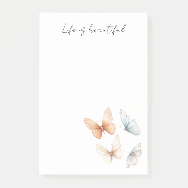 Bloco De Notas Borboletas Azuis Peach Chic (Frente)