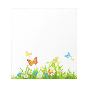 Bloco De Notas Borboletas E Flores