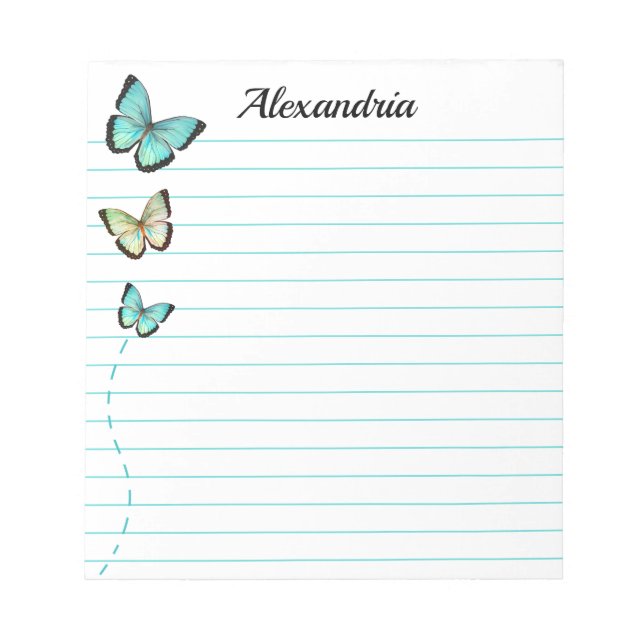 Bloco De Notas Borboletas em Pastel (Frente)