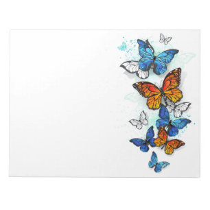 Bloco De Notas Borboletas voadoras Morpho e Monarca